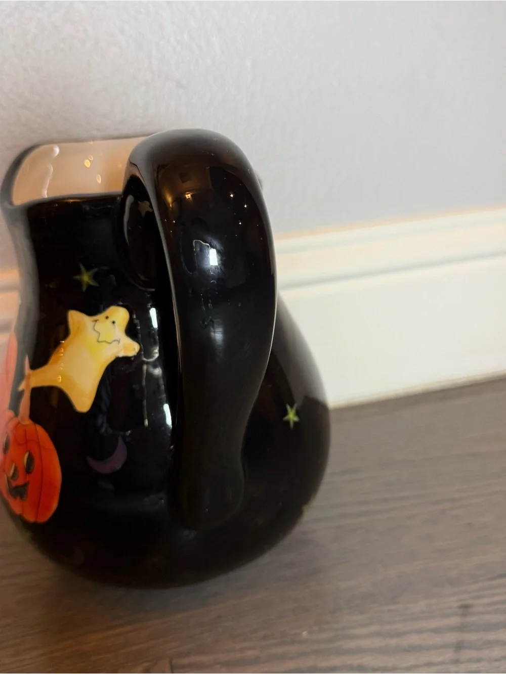 VINTAGE Target Black Ceramic Halloween Pitcher with Orange Jack-o'-Lanterns